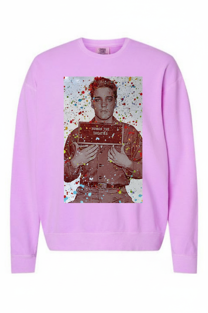 Elvis Presley Honor the treaties Black Crewneck