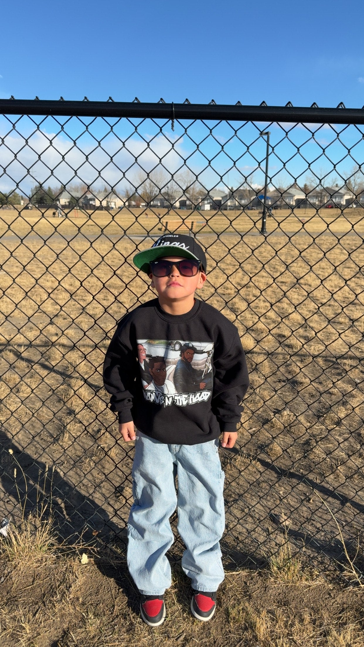 Thomas in the hood kids crewneck