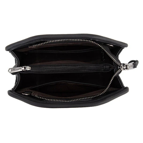 TRINITY RANCH GENUINE COWHIDE SATCHEL CROSSBODY BAG
