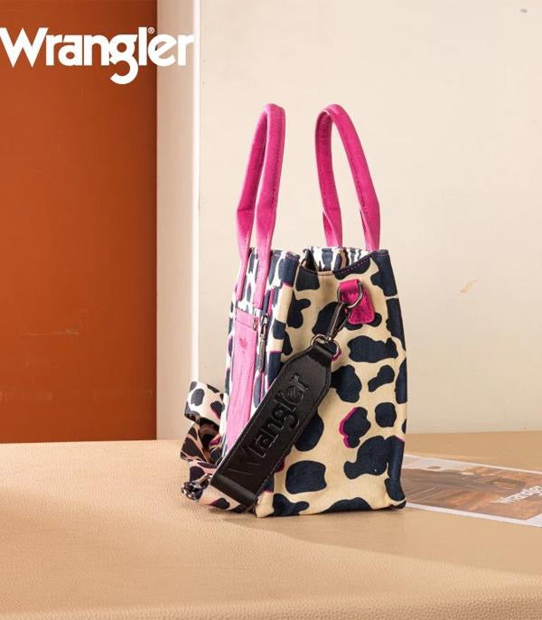 Wrangler Cow Print Tote Crossbody Bag
