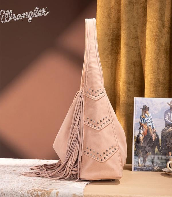 WRANGLER FRINGE STUDDED HOBO BAG