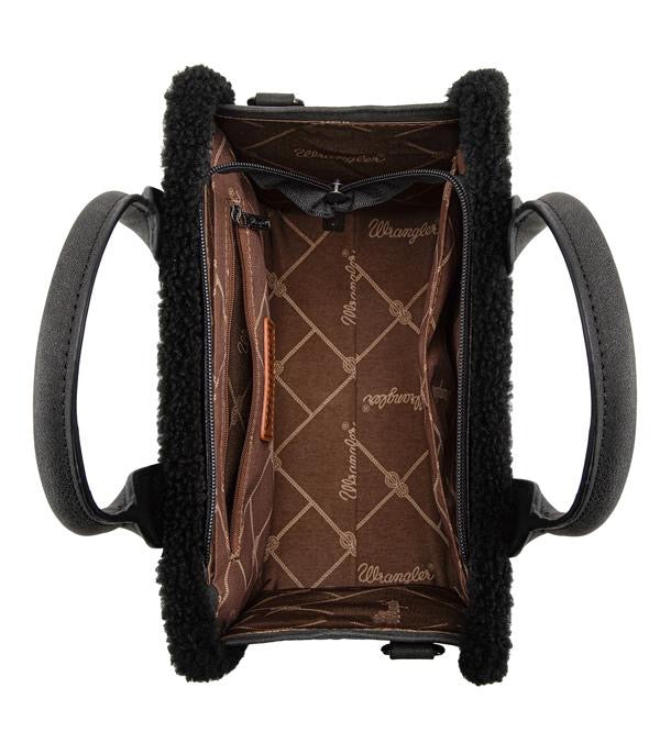 Wrangler Aztec Sherpa Tote Crossbody Bag