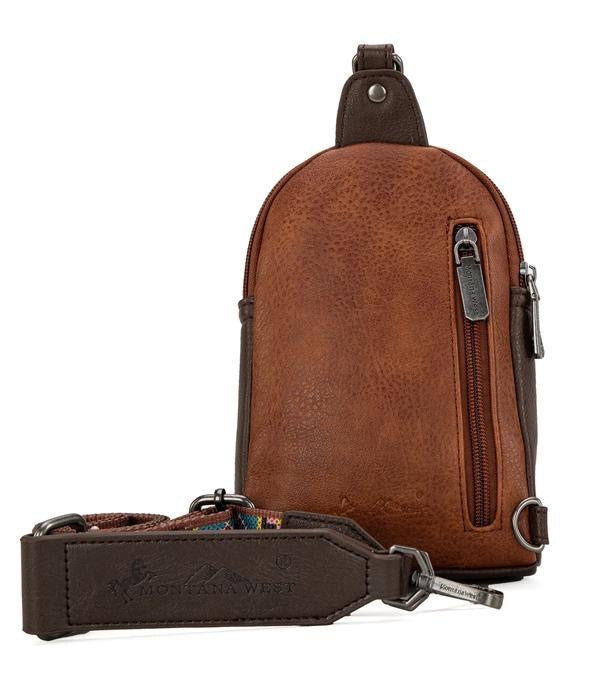 Montana West Aztec Embroidered Sling Bag