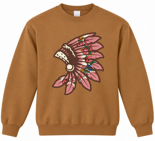 Brown Floral Crewneck