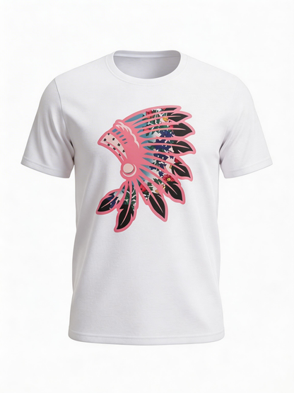 Pink Floral Headdress Tee