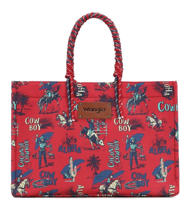 Wrangler Cowboy Print Canvas Tote