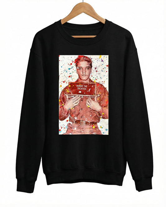 Elvis Presley Honor the treaties Black Crewneck