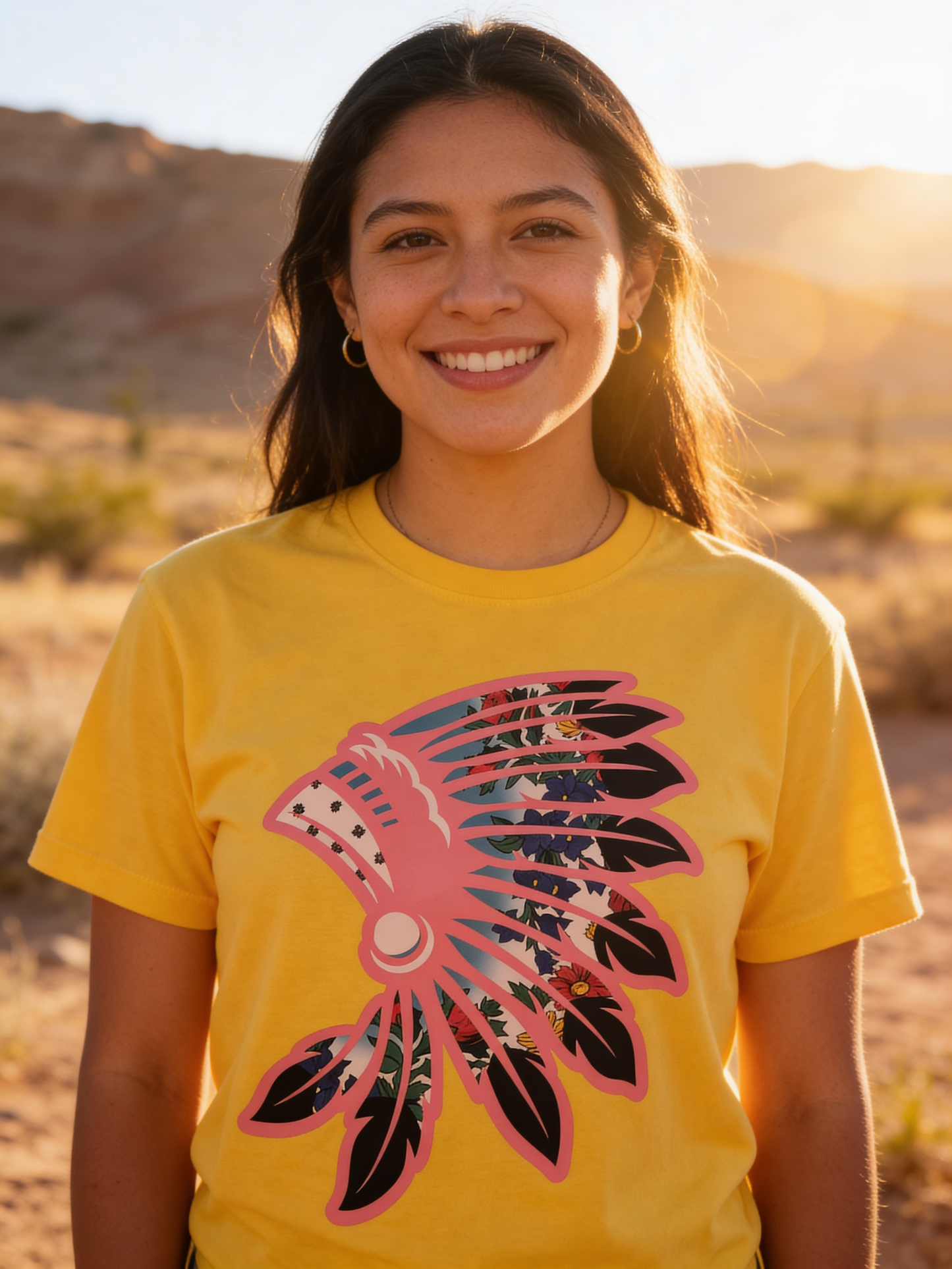 Pink Floral Headdress Tee