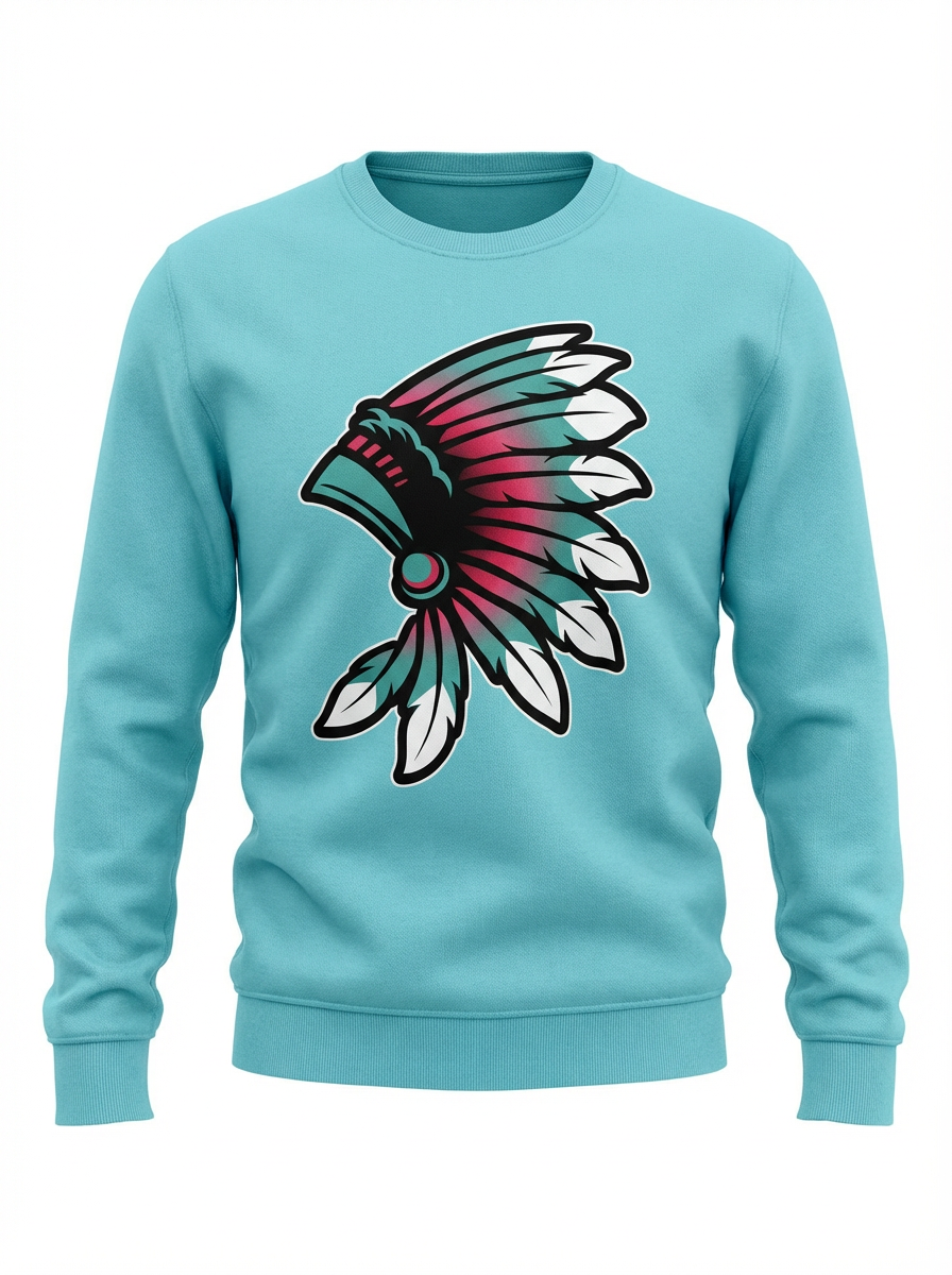 Colourful headdress with white tips