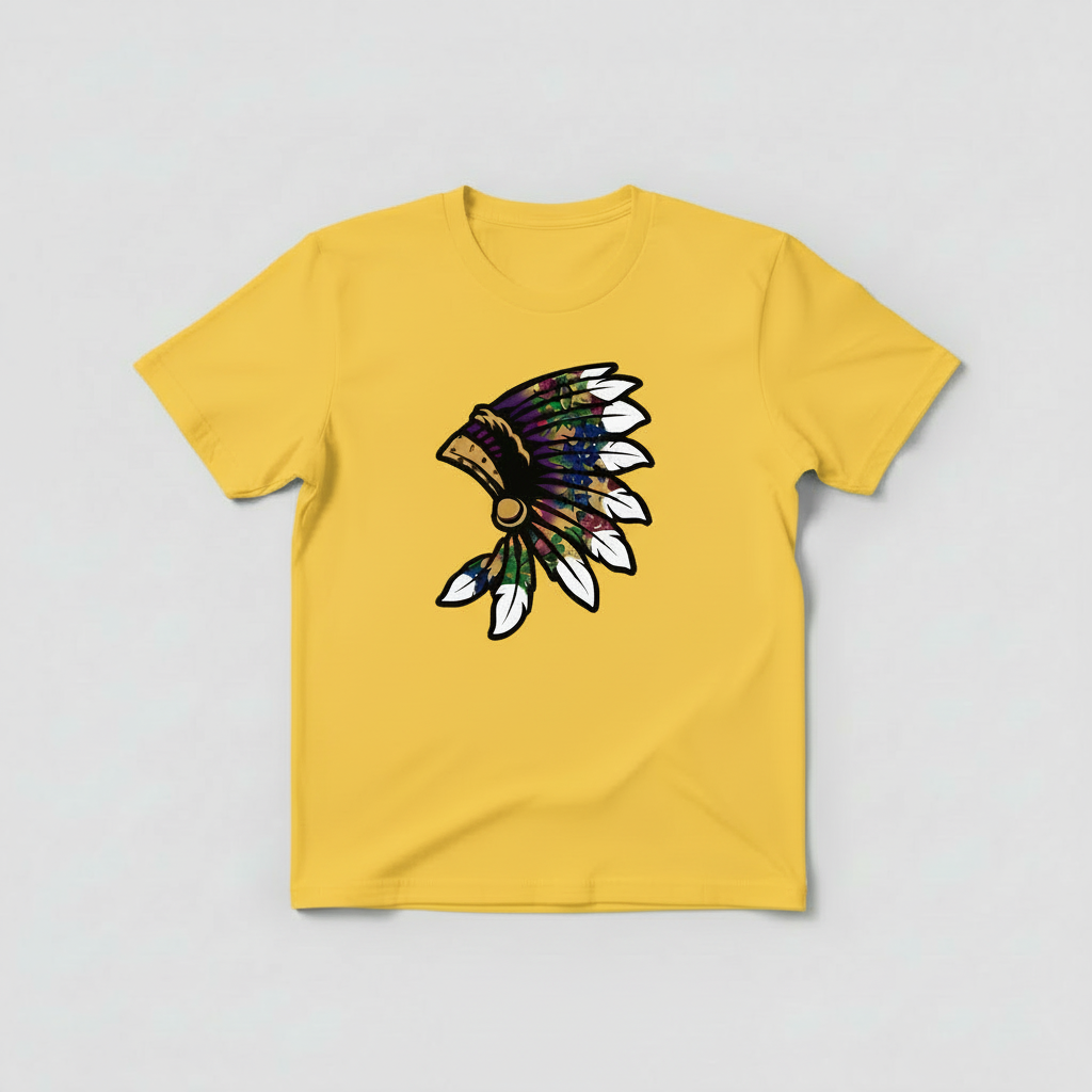 Yellow Floral headdress with with white tips