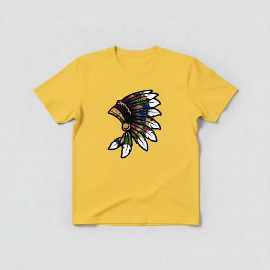 Yellow Floral headdress with with white tips