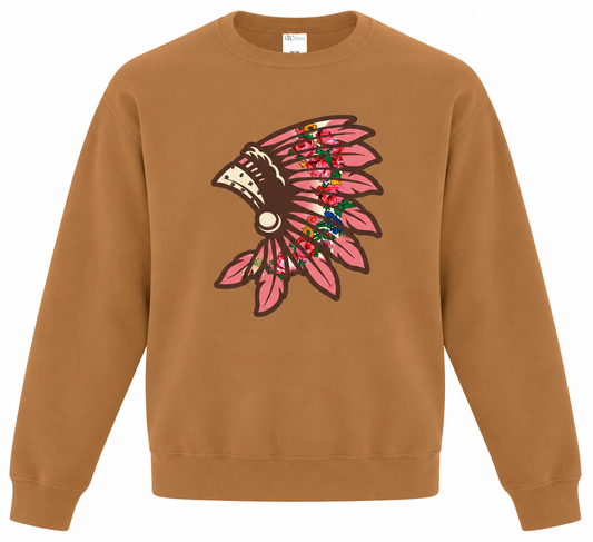 Brown Floral Crewneck