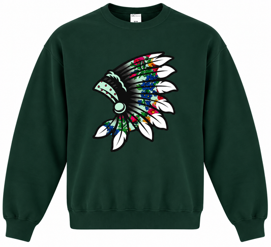 Dark green floral crewneck