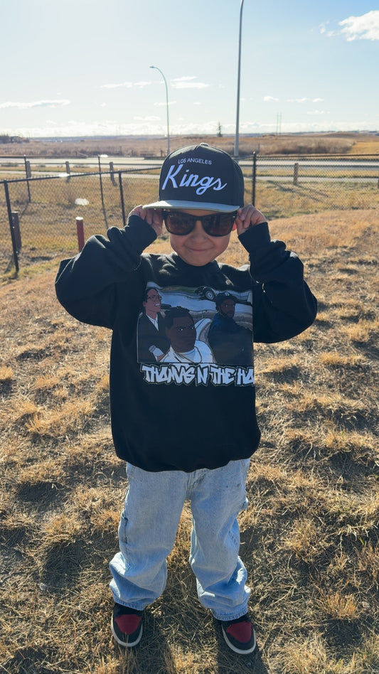Thomas in the hood kids crewneck