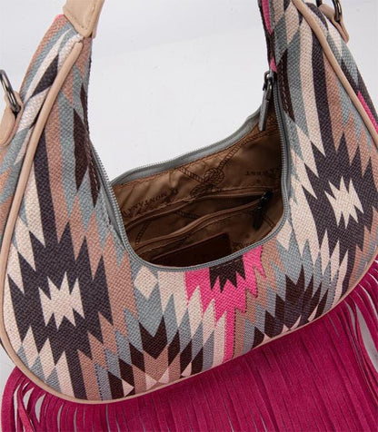 MONTANA WEST AZTEC FRINGE CROSSBODY BAG