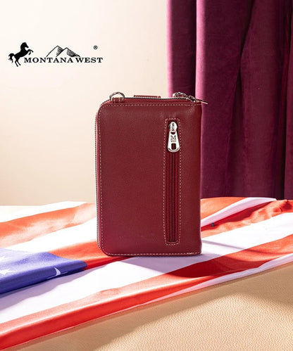 MONTANA WEST AMERICAN FLAG PHONE CROSSBODY BAG