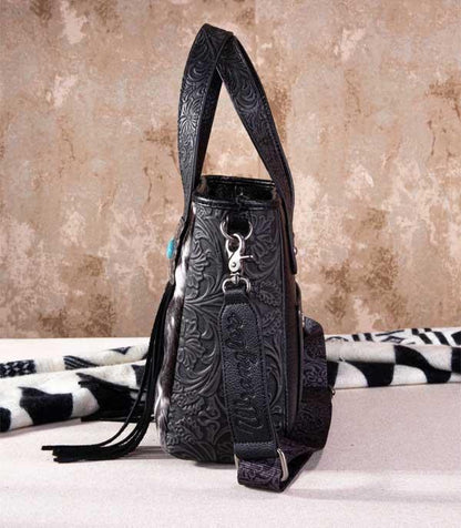 WRANGLER COWHIDE TOTE CROSSBODY BAG
