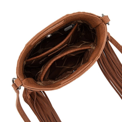 WRANGLER GENUINE COWHIDE FRINGE CROSSBODY