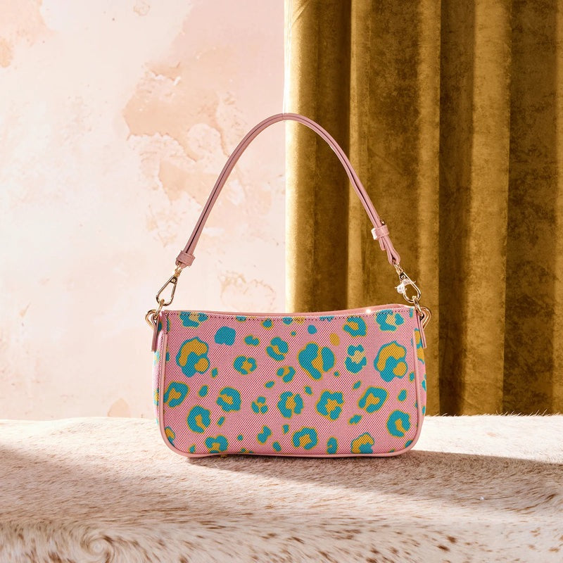 WRANGLER LEOPARD PRINT SHOULDER BAG WITH CHAIN STRAP
