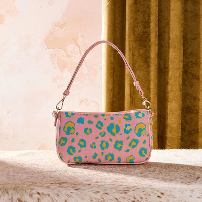 WRANGLER LEOPARD PRINT SHOULDER BAG WITH CHAIN STRAP