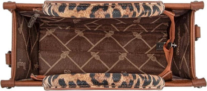 WRANGLER LEOPARD PRINT CONCEALED CARRY TOTE CROSSBODY