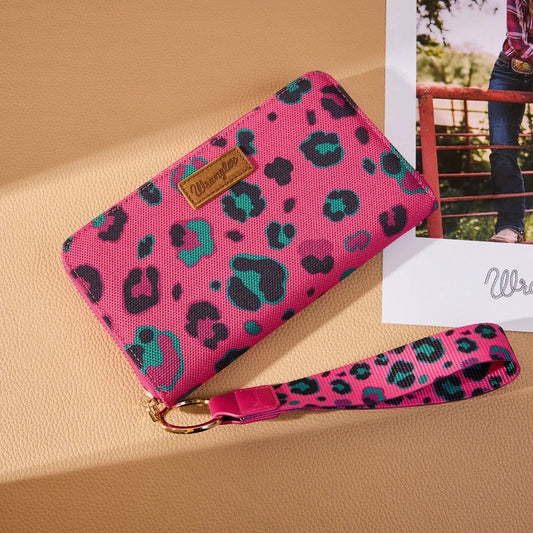WRANGLER LEOPARD PRINT WALLET WRISTLET