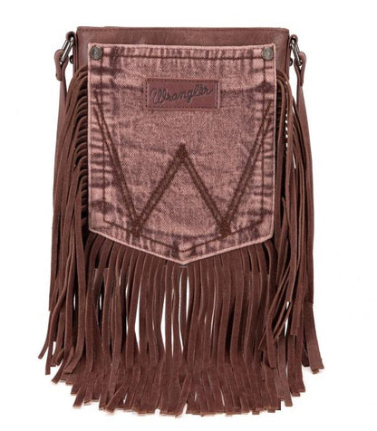 Wrangler Washed Denim Fringe Crossbody