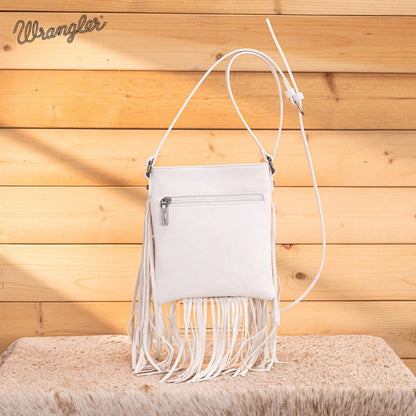 WRANGLER LEATHER FRINGE DENIM CROSSBODY