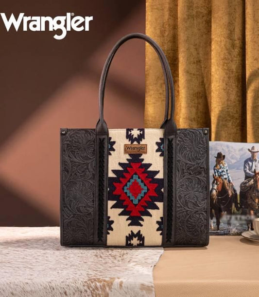Wrangler Aztec Tooled Large Tote