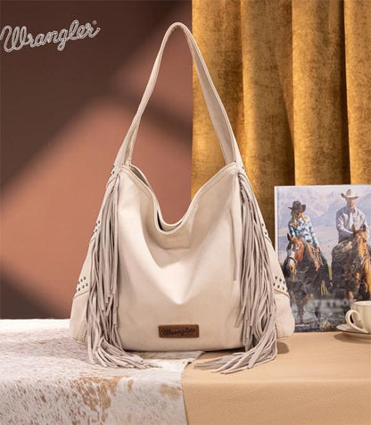 Wrangler Fringe Studded Hobo Bag