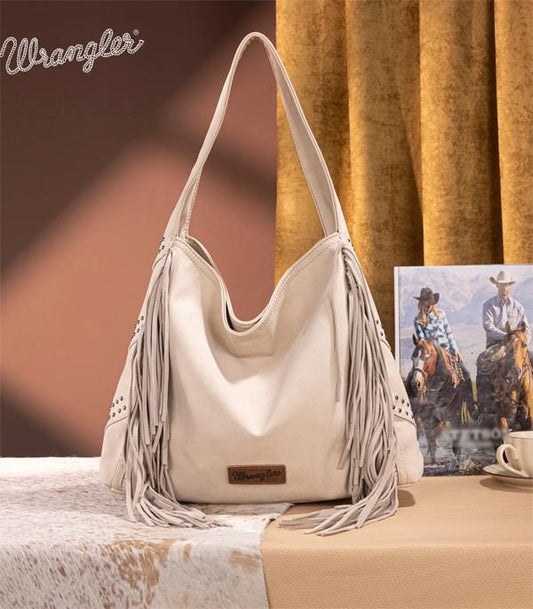 Wrangler Fringe Studded Hobo Bag