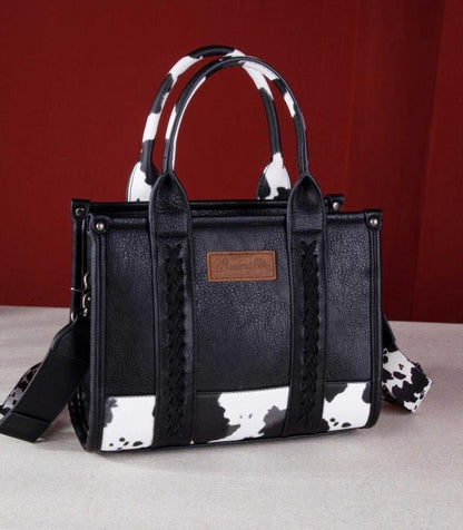 Wrangler Cow Pattern Tote Crossbody Bag