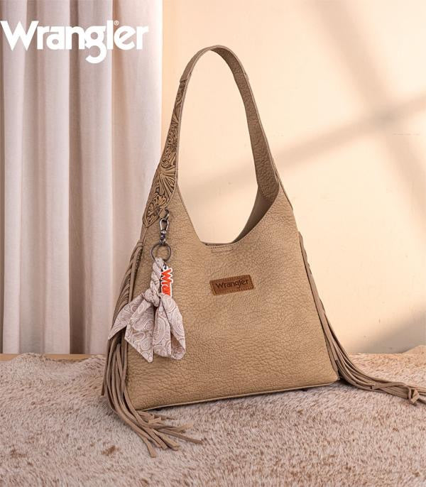 WRANGLER FRINGE TOOLED HOBO BAG