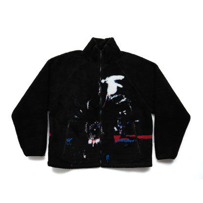 Sneak-Up Sherpa Coat-Black