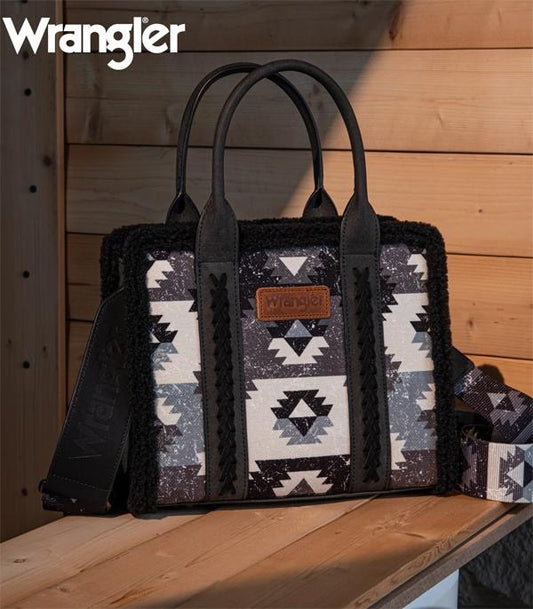 Wrangler Aztec Sherpa Tote Crossbody Bag