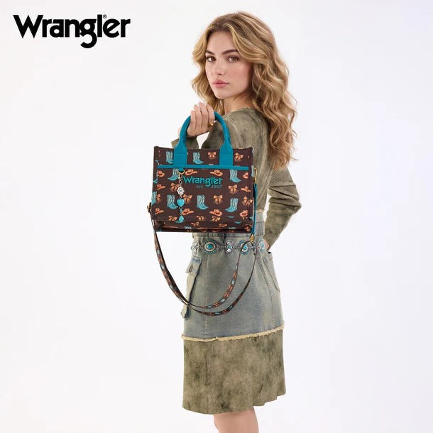 WESTERN PRINT COWGIRL TOTE CROSSBODY BAG