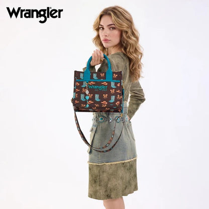 WESTERN PRINT COWGIRL TOTE CROSSBODY BAG