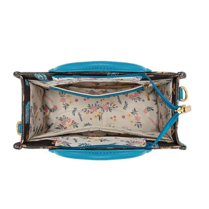 WESTERN PRINT COWGIRL TOTE CROSSBODY BAG