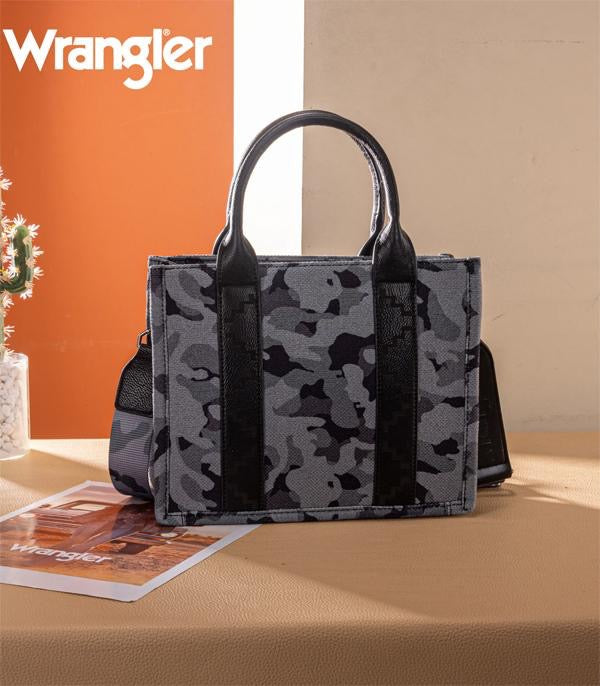 WRANGLER CAMO PRINT TOTE CROSSBODY BAG
