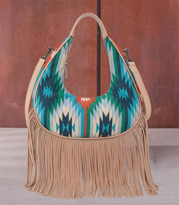 MONTANA WEST AZTEC FRINGE CROSSBODY BAG