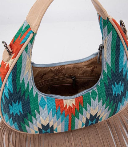 MONTANA WEST AZTEC FRINGE CROSSBODY BAG