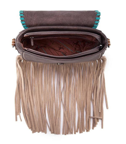 SQUASH BLOSSOM CONCHO FRINGE CROSSBODY