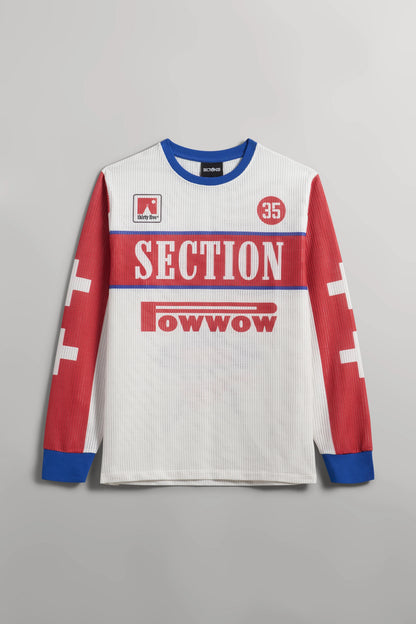 GRAND EXIT MOTO JERSEY - ECRU, RED & BLUE