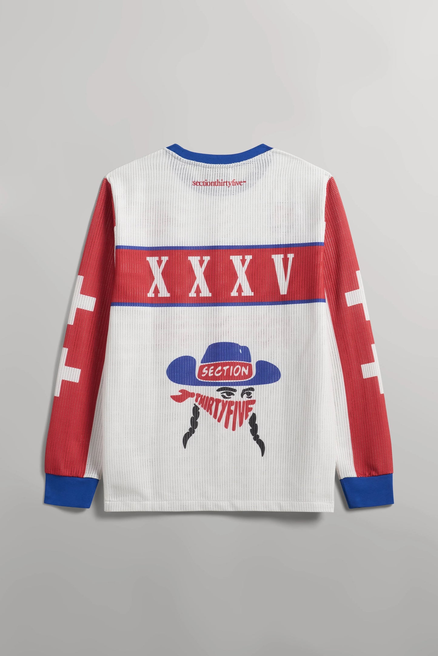 GRAND EXIT MOTO JERSEY - ECRU, RED & BLUE