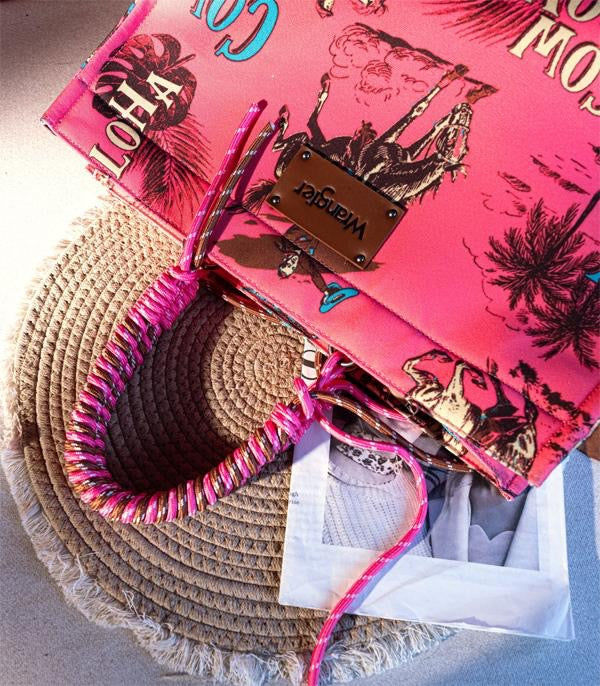 Wrangler Cowboy Print Canvas Tote