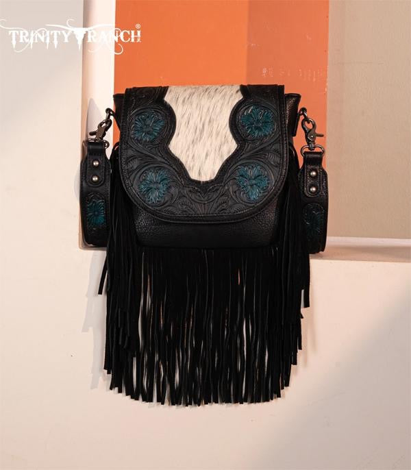 Trinity Ranch Tooled Cowhide Crossbody