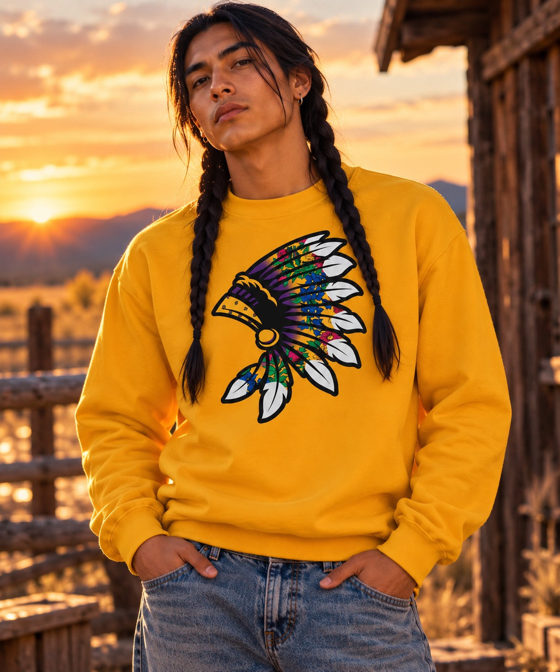 Yellow Floral Crewneck