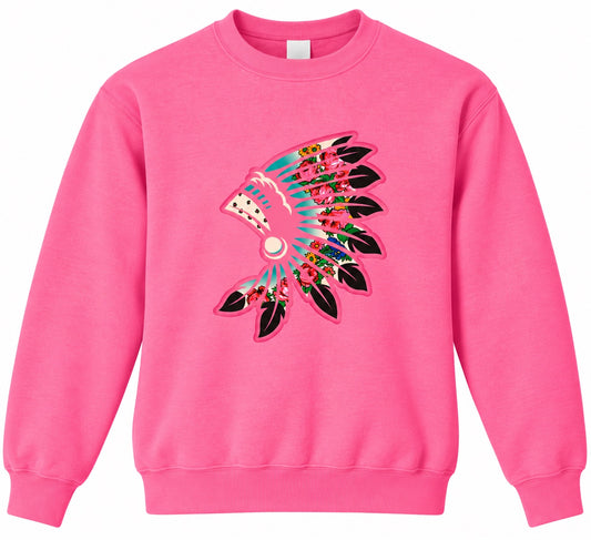 Hot Pink Floral Crewneck