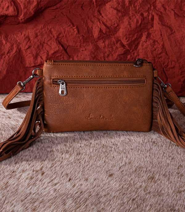 Fringed Feather Clutch Crossbody Bag