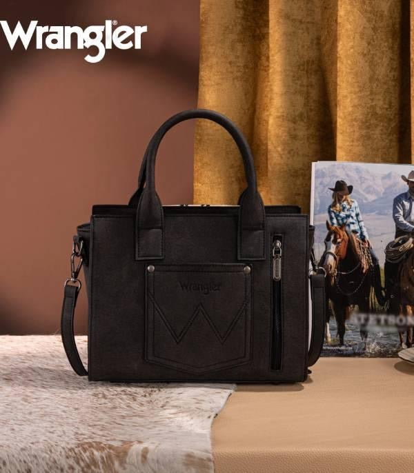 Wrangler Aztec Tooled Tote Crossbody Bag